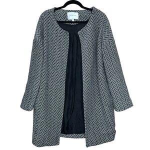 Amour Vert Organic Cotton/Silk Blend Open Front Jacket Coat Size M Made in USA